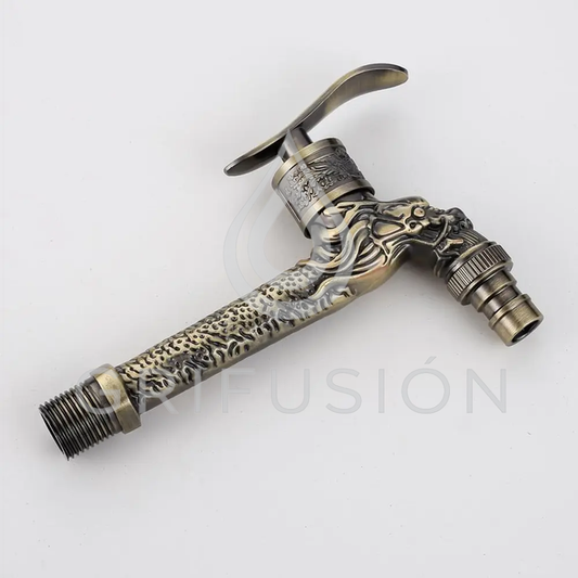 Llave pared dragón vintage bronce