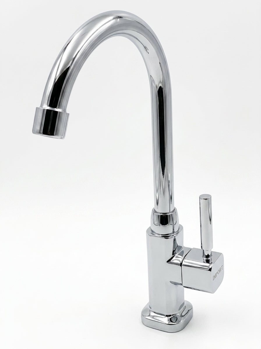 Grifería agua fría lavaplatos cuadratte cromo