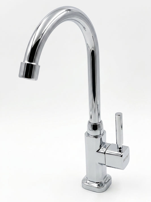Grifería agua fría lavaplatos cuadratte cromo